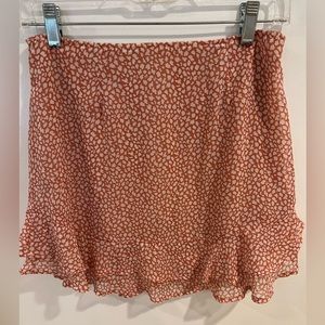 SAGE pink and white floral pattern mini skirt
